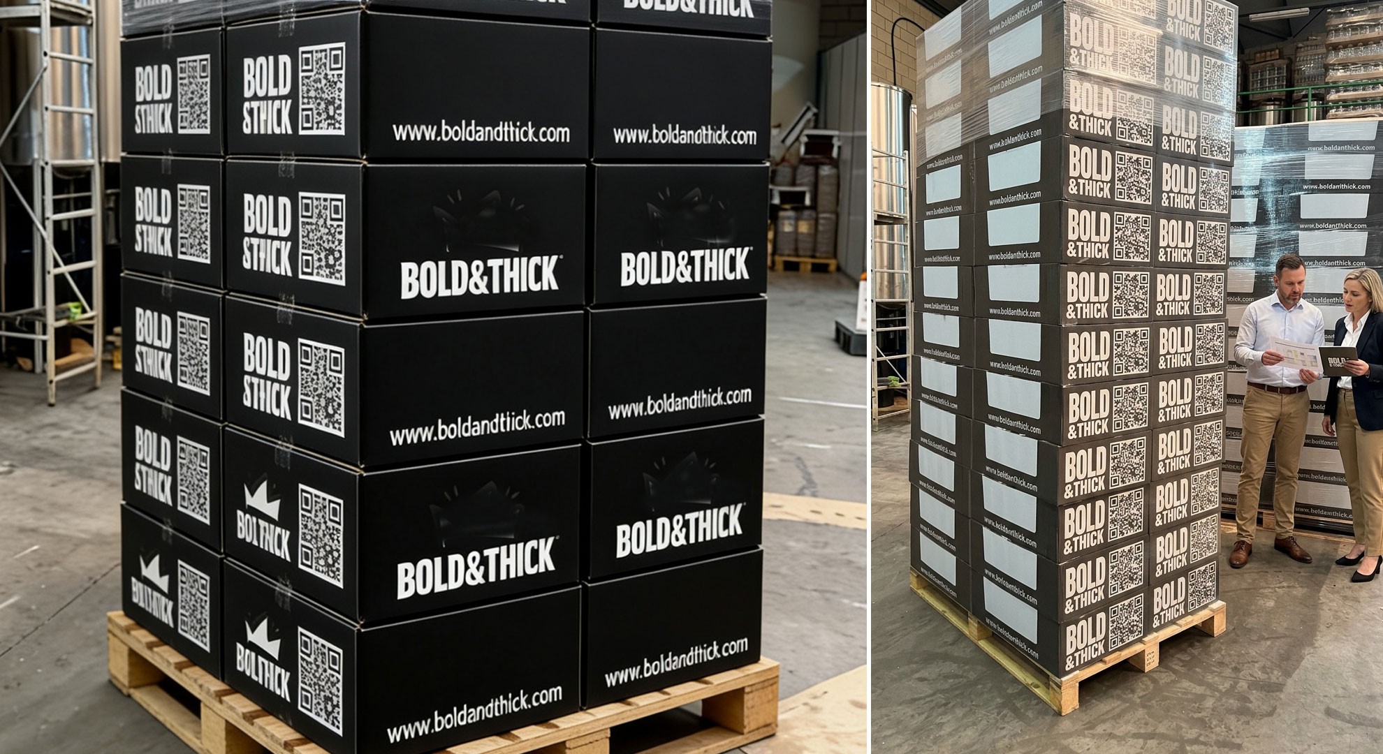 BOLD&THICK pallet prepared for export and distribution